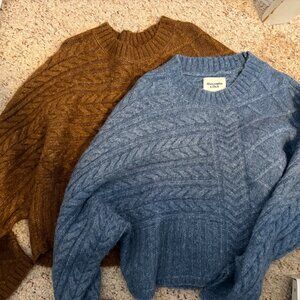 Abercrombie & Fitch Sweater Bundle | Blue & Brown Soft Knit Classics